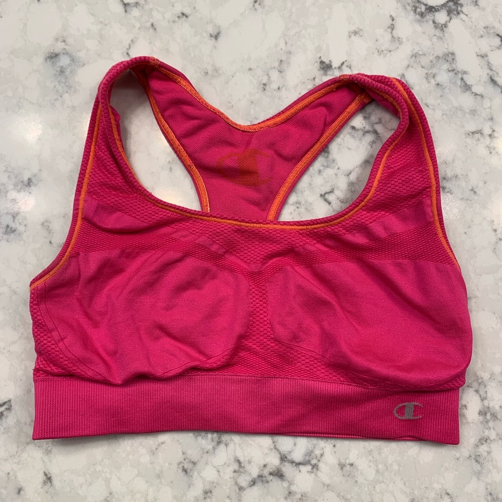 champion pink sports bra